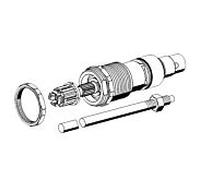 Schell partie supérieure 222350099 set, avec broche de 488 mm de long et aide à la coupe