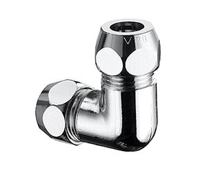 Schell Raccord de serrage coudé double pour tuyaux en cuivre Ø 12 mm, 064470699,