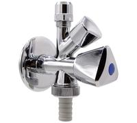 Schell | Robinet Équerre Combiné d'arrêt Universel 437011, 1/2, DN 15 Vanne d'angle combinée Auto-Étanche en laiton chromé pour machine à laver et lave-vaisselle.