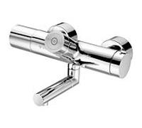 Schell mural de lavabo Vitus 002110699 210 mm, fonctionnement sur batterie, désinfection, eau mitigée, chromé