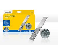 Schellenberg 11123 Enrouleur de ceinture encastré avec plaque de recouvrement aspect métal