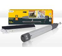 Schellenberg 20264 Motorisation de store banne radio Premium avec batterie rechargeable, 10 N max 12 m² de surface, avec panneau solaire, unité d'alimentation et support mural
