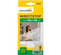 Schellenberg 20403 Moustiquaire fenêtre recoupable aux dimensions souhaitées, avec ruban auto-aggripant de fixation et cutter, 150 x 180 cm, Blanc