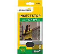 Schellenberg 20409 Moustiquaire fenêtre recoupable aux dimensions souhaitées, avec ruban auto-aggripant, 150 x 180 cm, Anthracite