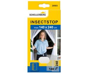 Schellenberg 20503 Rideau moustiquaire amovible pour porte, recoupable aux dimensions souhaitées, sans perçage, avec auto-aggripant de fixation, 140 x 240 cm Anthracite