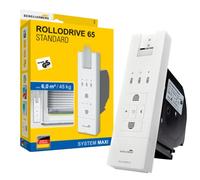 Schellenberg 22726 RolloDrive 65 Standard Enrouleur de sangle de volet roulant électrique, jusqu'à 6 m², largeur de sangle de 23 mm, Force de traction 45 Kg, avec minuterie automatique, Blanc