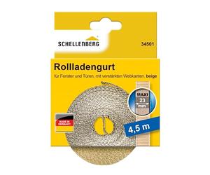 Schellenberg 34501 Sangle pour volet roulant, 23 mm, 4,5 m, Beige