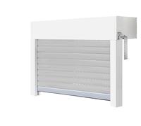 Schellenberg 39047 Kit de volet roulant pour fenêtre, système de volet roulant Mini PVC, 90 x 50 cm, blanc/gris, peut être raccourci en hauteur et largeur, avec isolation EPS et accessoires à monter