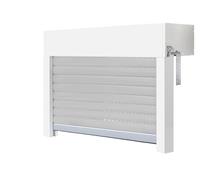 Schellenberg 39051 Kit de volet roulant pour fenêtre, système de volet roulant Mini PVC, 100 x 60 cm, blanc/gris, peut être raccourci en hauteur et largeur, avec isolation EPS et accessoires à monter