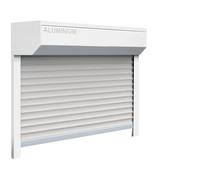 Schellenberg 39064 Kit de volet roulant pour fenêtre, système de volet roulant Mini, 115 x 90 cm, blanc/gris, kit de potence en aluminium 45°, avec rails de guidage, PVC blindé