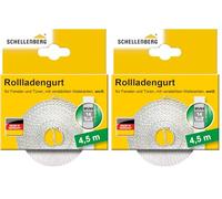 Schellenberg 44503 Sangle pour volet Roulant, 14 mm, 4,5 m, Blanc (Lot de 2)