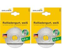 Schellenberg 46003 Sangle de volet Roulant Mini 14 mm, 6 m, Blanc (Lot de 2)
