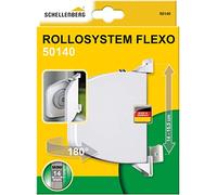 Schellenberg 50140 Enrouleur de sangle pour volet roulant, pour sangle de 14 mm de largeur, Système Mini, Espacement des trous de 140 - 155 mm (réglable), blanc
