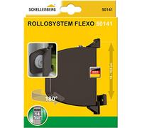 Schellenberg 50141 Enrouleur de sangle pour volet roulant, pour sangle de 14 mm de largeur, pivotant, Système Mini, Espacement des trous de 140 - 155 mm (réglable), Marron