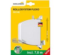 Schellenberg 50146 Enrouleur de volet roulant Flexo Mini blanc, pliable ouvert, pour volet roulant, espacement des trous de 15 cm à 16,5 cm, pivotant à 180°