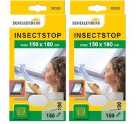 Schellenberg 50328 Moustiquaire fenêtre de Toit avec Fermeture éclair, recoupable, avec Ruban Auto-aggripant et Cutter, 150 x 180 cm, Blanc (Lot de 2)