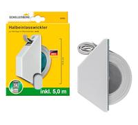 Schellenberg 50505 Mini Enrouleur de sangle, prise jusqu'à la moitié Blanc