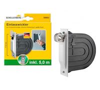 Schellenberg 50603 Kit enrouleur d'entrée Mini avec boîtier mural, ceinture de volet roulant et plaque de recouvrement, 118 mm, blanc