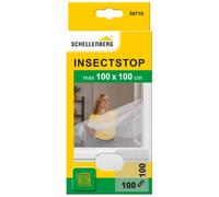 Schellenberg 50710 Moustiquaire fenêtre recoupable aux dimensions souhaitées, avec ruban auto-aggripant de fixation et cutter, 100 x 100 cm, blanc