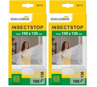 Schellenberg 50712 Moustiquaire fenêtre recoupable aux Dimensions souhaitées, avec Ruban Auto-aggripant et Cutter, 100 x 130 cm, Blanc (Lot de 2)