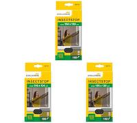 Schellenberg 50713 Moustiquaire fenêtre recoupable aux Dimensions souhaitées, avec Ruban Auto-aggripant et Cutter, 100 x 130 cm, Anthracite (Lot de 3)