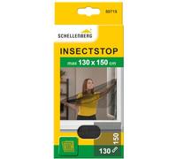 Schellenberg 50715 Moustiquaire fenêtre recoupable aux dimensions souhaitées, avec ruban auto-aggripant de fixation et cutter, 130 x 150 cm, anthracite