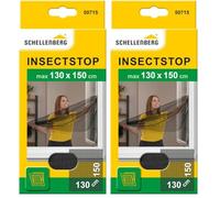 Schellenberg 50715 Moustiquaire fenêtre recoupable aux Dimensions souhaitées, avec Ruban Auto-aggripant de Fixation et Cutter, 130 x 150 cm, Anthracite (Lot de 2)