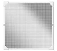 Schellenberg 50742 Moustiquaire pour fenêtre avec aimant pour fixation de cadre, tissu en fibre de verre réfléchissant, cadre en plastique flexible, peut être raccourci, blanc 100 x 120 cm