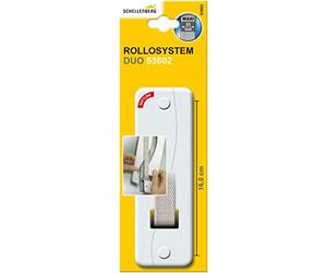 Schellenberg 53802 Couvercle DUO pour enrouleur de sangle volet roulant à encastrer, espacement des trous de 160 mm, Système Maxi, blanc