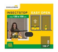 Schellenberg 70474 Moustiquaire fenetre Easy Open avec toile polyester 130 x 150 cm, moustiquaire enroulable pour une ouverture facile, accessoires de montage inclus, anthracite