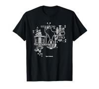 Schéma de carburateur vintage - Graphique moteur voiture et moto T-Shirt