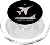 Schéma de l'avion à réaction américain Vought F-8 Crusader PopSockets PopGrip pour MagSafe