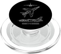 Schéma de l'avion à réaction américain Vought F-8 Crusader PopSockets PopGrip pour MagSafe