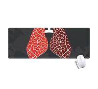 schéma de poumon cancer journée mondiale du logo tapis de souris large cousues bords mat étendu game bureau