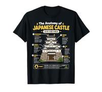 Schéma de Structure du château du Japon Illustration d'art culturel T-Shirt