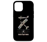 Schéma du biplan Britannique DH 82 Tiger Moth Coque pour iPhone 12/12 Pro