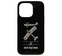 Schéma du biplan Britannique DH 82 Tiger Moth Coque pour iPhone 13 Pro