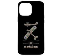 Schéma du biplan Britannique DH 82 Tiger Moth Coque pour iPhone 13 Pro Max