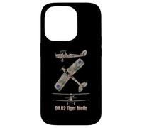 Schéma du biplan Britannique DH 82 Tiger Moth Coque pour iPhone 14 Pro