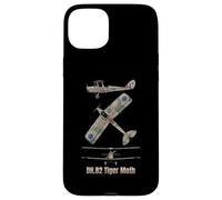 Schéma du biplan Britannique DH 82 Tiger Moth Coque pour iPhone 15 Plus