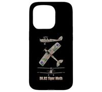 Schéma du biplan Britannique DH 82 Tiger Moth Coque pour iPhone 15 Pro
