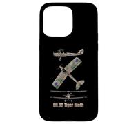 Schéma du biplan Britannique DH 82 Tiger Moth Coque pour iPhone 15 Pro Max