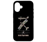 Schéma du biplan Britannique DH 82 Tiger Moth Coque pour iPhone 16
