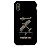 Schéma du biplan Britannique DH 82 Tiger Moth Coque pour iPhone X/XS