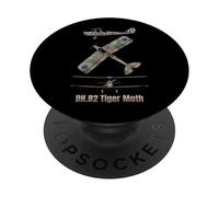 Schéma du biplan Britannique DH 82 Tiger Moth PopSockets PopGrip Adhésif