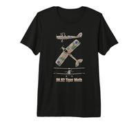Schéma du biplan Britannique DH 82 Tiger Moth T-Shirt Haut de Gamme