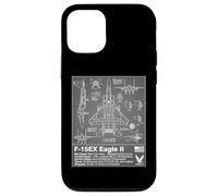 Schéma Technique du Plan F-15 Eagle II - Art aéronautique Coque pour iPhone 12/12 Pro