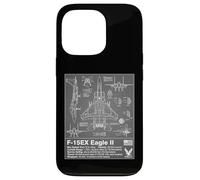 Schéma Technique du Plan F-15 Eagle II - Art aéronautique Coque pour iPhone 13 Pro