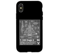 Schéma Technique du Plan F-15 Eagle II - Art aéronautique Coque pour iPhone X/XS