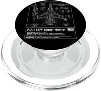 Schéma Technique du Plan F-18 - Art aéronautique PopSockets PopGrip pour MagSafe